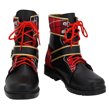 Twisted Wonderland Pomefiore Epel Felmier Cosplay Shoes Black Red Boots